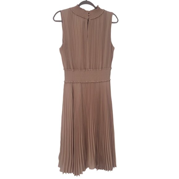 Nanette Nanette Lepore - Pleated Mock Neck Midi Dress Mauve Rose Size 12 - Picture 4 of 7